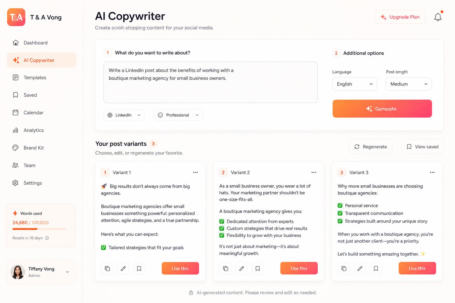 AI copywriter